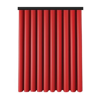Set of red curtains to theater stage. Mesh vector illustration.