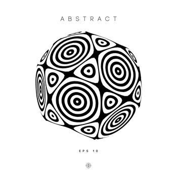 Hypnotic abstract circles logo. Optical illusion illustration of Mind logo design. EPS 10.