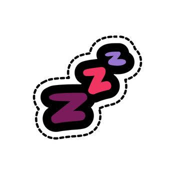 Zzz lettering stitched frame illustration