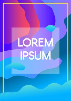 Abstract fluid shapes with text frame borders gradient background