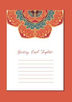 Mandala vintage template card