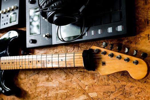Guitar and studio equipment
