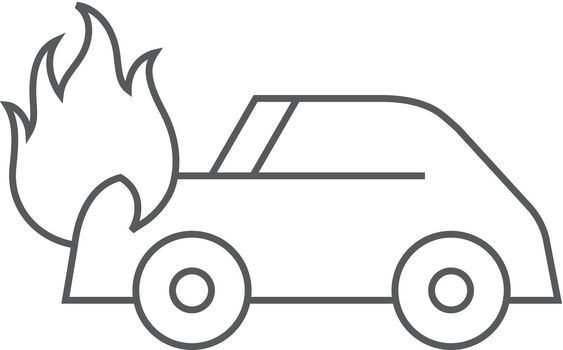 Outline icon - Car on fire