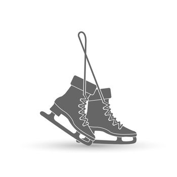 Figure skating skates. Silhouette of sports equipment