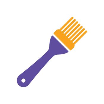 Silicone cooking brush vector flat glyph icon