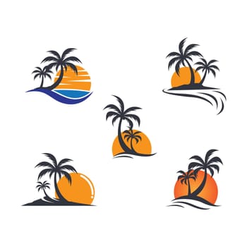Palm tree summer vector icon
