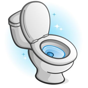 Sparkling Clean Toilet Bowl Cartoon Vector Illustration