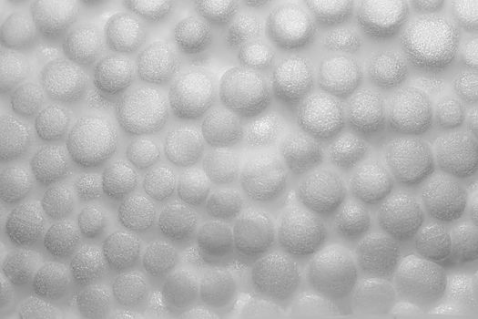Polystyrene, Styrofoam foam texture. Macro photo close-up view