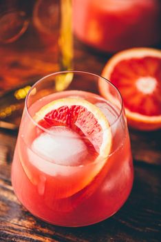 Whiskey sour cocktail with blood orange juice