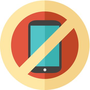 Flat icon - Phone restriction area