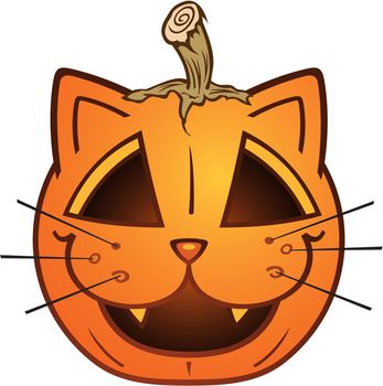Cat Jack O'Lantern Cartoon Character