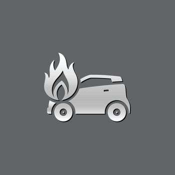 Metallic Icon - Car on fire