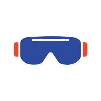 Biology goggles Eye protection vector glyph icon
