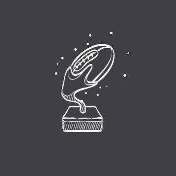 Sketch icon in black - American footbal trophy