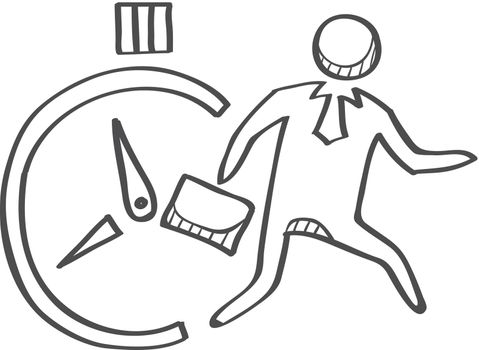 Sketch icon - Businessman clock