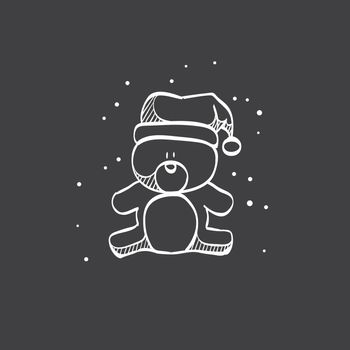 Sketch icon in black - Teddy bear