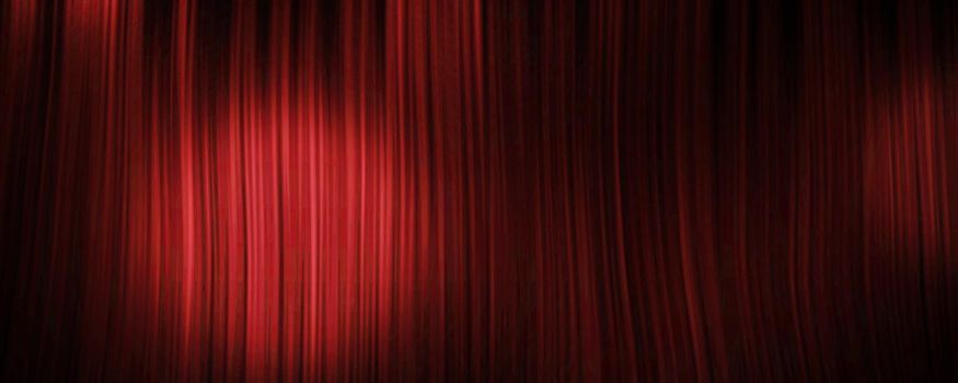 Red curtain background with spotlight