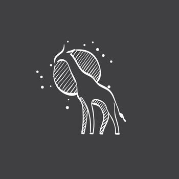 Sketch icon in black - Giraffe