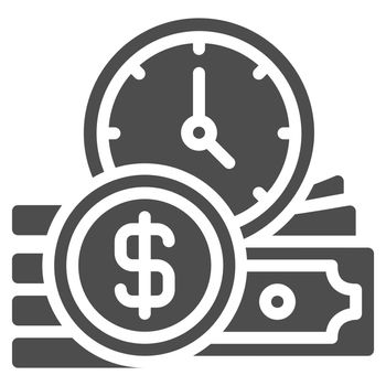 Time is money icon design glyph style