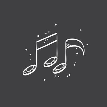 Sketch icon in black - Music notes