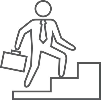 Outline icon - Businessman stairway