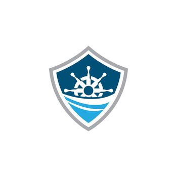 Steering ship guard vector icon